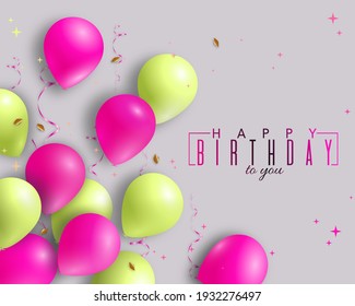 Happy Birthday holiday design for greeting cards