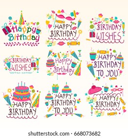 Happy Birthday Holiday and Festival wishing and greetings  in vector