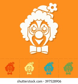 Happy Birthday Icon. Clown Face. Simple, Minimalistic and Flat Style. Colorful Vector