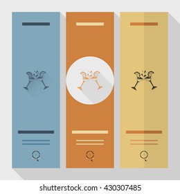 Happy Birthday Icon. Cocktail Glass. Simple, Minimalistic and Flat Style. Retro Color. Long Shadow. Vector
