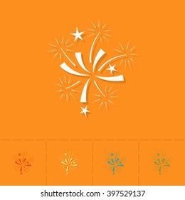 Happy Birthday Icon. Firework. Simple, Minimalistic and Flat Style. Colorful Vector