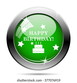 Happy birthday icon. Internet button on white background. EPS10 vector. 