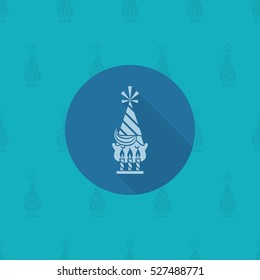 Happy Birthday Icon. Little Boy Blowing Out Candles. Simple, Minimalistic and Flat Style. Monochrome color. Long Shadow. Vector
