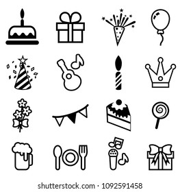 Happy Birthday Icon Set Vector Illustration Stock Vector (Royalty Free ...