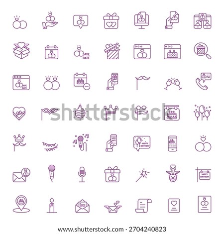 Happy Birthday Icon Vector Collection – Balloons, Party Hats, Cake, Gifts, Confetti, Decorations, Typography, Stickers, Clipart and Celebration Elements Pack