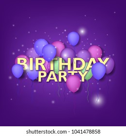 Happy Birthday Illustration with balloon