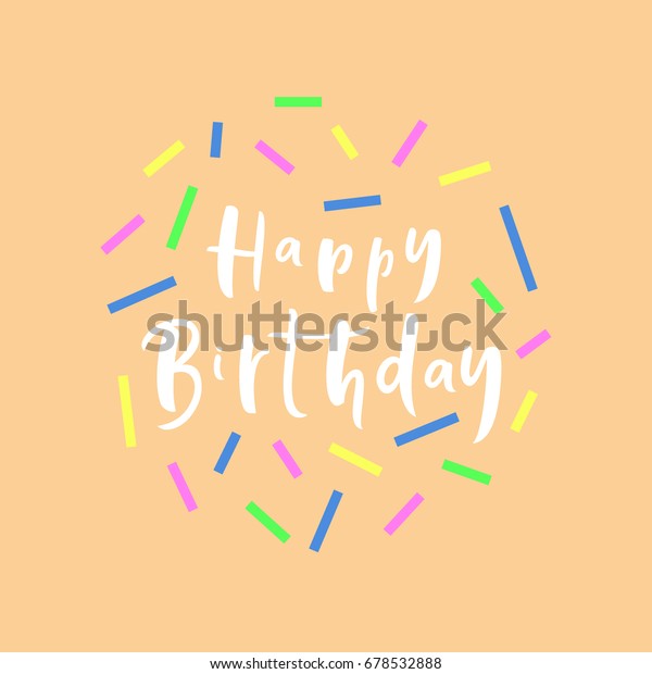 Happy Birthday Illustration Colorful Circle Composition Stock Vector ...