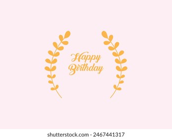 Happy Birthday Illustration with Floral Ornaments. Floral background with happy birthday text. "Happy Birthday" adorned with delicate floral accents against a fresh green background, evoking nature's 