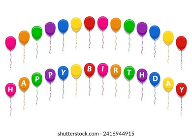 happy birthday inscription text 3d stock vector illustration isolated on white background