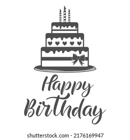 Happy birthday inspirational inscription. Vector quotes. Illustration for prints on t-shirts and bags, posters, cards. Isolated on white background. Celebration card, invitation, postcard.