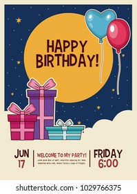 Happy birthday invitation card