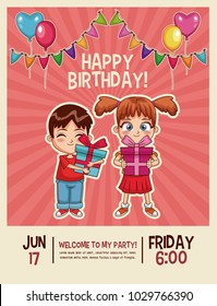 Happy birthday invitation card