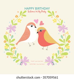Happy birthday invitation card.