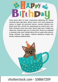 Happy birthday invitation card in vector