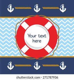 Happy birthday invitation nautical card