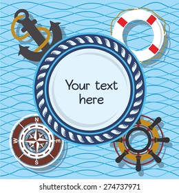 Happy birthday invitation nautical card