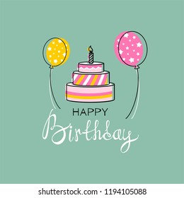 Happy Birthday. Isolated birthday text, lettering. Typography vector design for greeting cards, invitation card. 