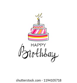 Happy Birthday. Isolated birthday text, lettering. Typography vector design for greeting cards, invitation card. 