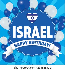 Happy Birthday Israel - Happy Independence Day Vector illustration