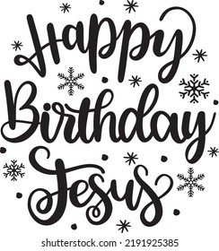 Happy Birthday Jesus 2, Merry Christmas, Santa, Christmas Holiday, Vector Illustration Files