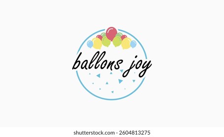Happy Birthday joy ballons logo design template vector