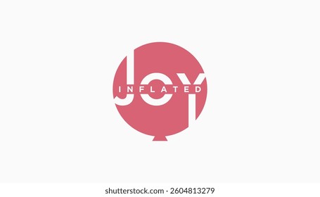 Happy Birthday joy ballons logo design template vector