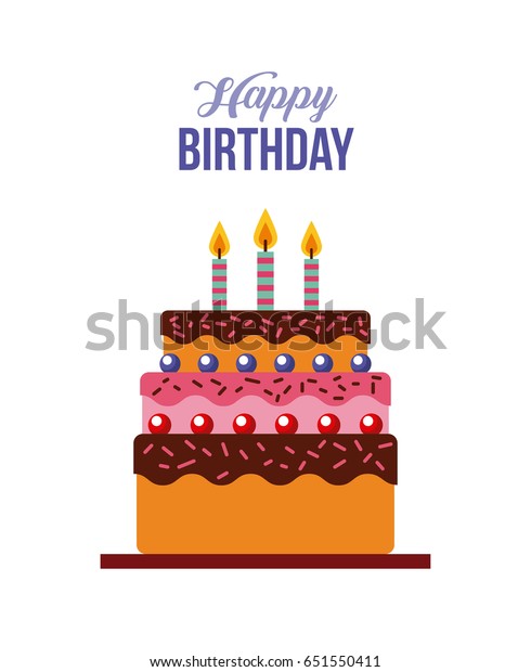 Happy Birthday Kawaii Cake Stock Vector Royalty Free