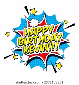 happy birthday kevin vector illustration