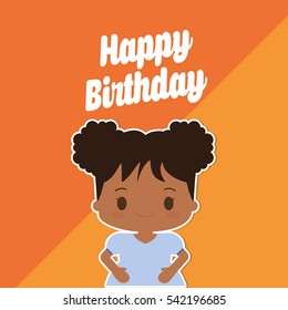 Happy birthday kid cartoon icon vector illustration graphic design