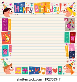 Happy Birthday kids decorative border