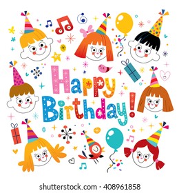 Happy Birthday kids greeting card