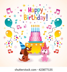 Happy Birthday kids greeting card