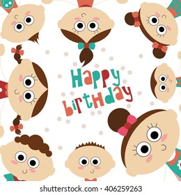 Happy Birthday kids. Vector Illustration