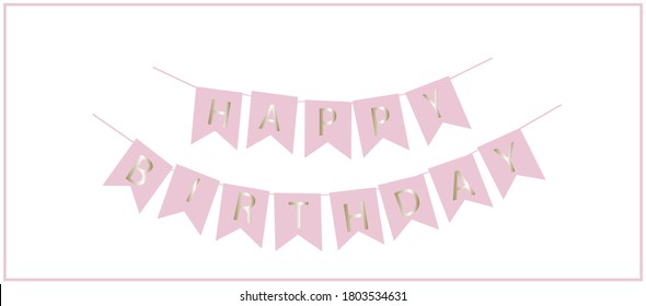 HAPPY BIRTHDAY birthday label in string.