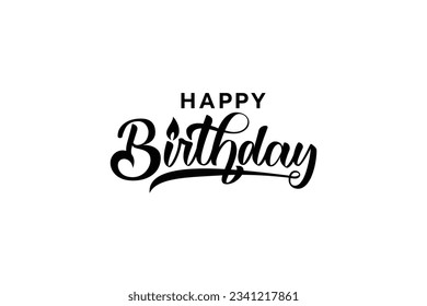 Felices letras de cumpleaños con color negro aislado en fondo blanco. Ideal para tarjetas de felicitación, celebraciones, etc.