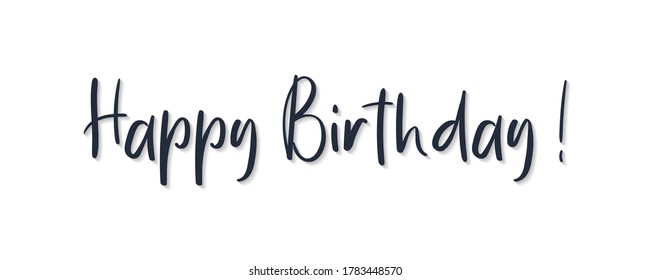 Happy Birthday Lettering Black Text Handwriting Stock Vector (Royalty ...