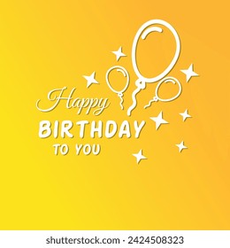 Happy Birthday Lettering Black Text Handwriting Calligraphy with Shadow isolated on White Background. Greeting Card Vector Illustration Design Template Element