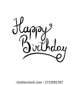 Happy Birthday Lettering Caligraphy Vector Illusrtation Stock Vector ...