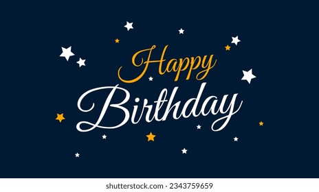 Happy Birthday lettering calligraphy. Birthday party celebration hand lettering elements. Vector illustration