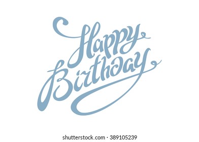 Happy Birthday lettering calligraphy vector card art