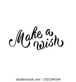 Happy birthday lettering card - make a wish