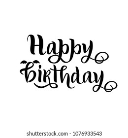 Happy Birthday Lettering Celebration Card Template Stock Vector ...