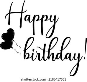 Happy Birthday Lettering Continuous Line Drawing Stock Vector (Royalty ...