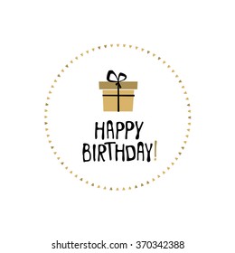 Happy Birthday! Lettering. Greeting card. Vector Illustration.