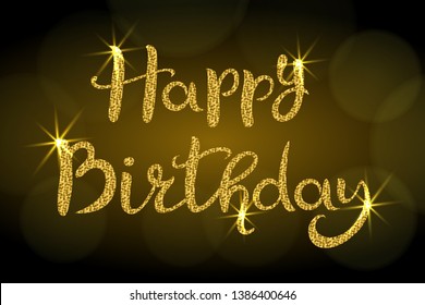 Happy Birthday Lettering Hand Drawn Inscription Stock Vector (Royalty ...