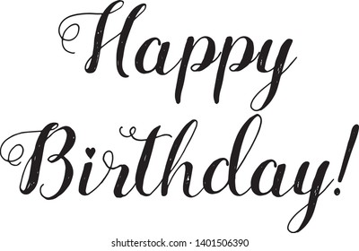 Happy Birthday Lettering Hand Written Greeting Stock Vector (Royalty ...