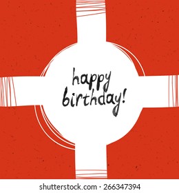 Happy Birthday Lettering on Packaging Background