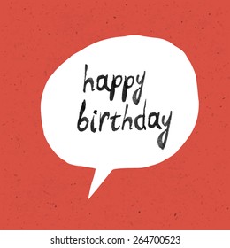 Happy Birthday Lettering On Red Paper Texture