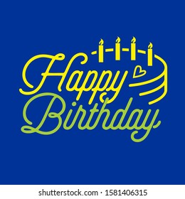 Happy birthday lettering for poster and shirt concept 