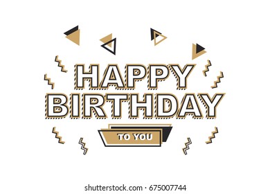 Happy Birthday lettering in Scandinavian style, simple, unique and modern
